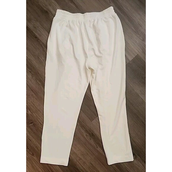 Splendid Womens White Joggers Large Lounge Wear Elastic Waist Pockets Straight - Picture 3 of 7